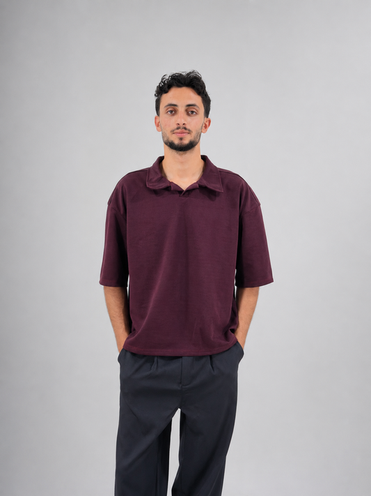 Burgundy Polo - Box Fit