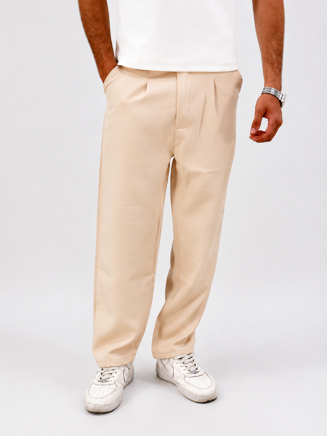 PLEATED WIDE_LEG TROUSERS