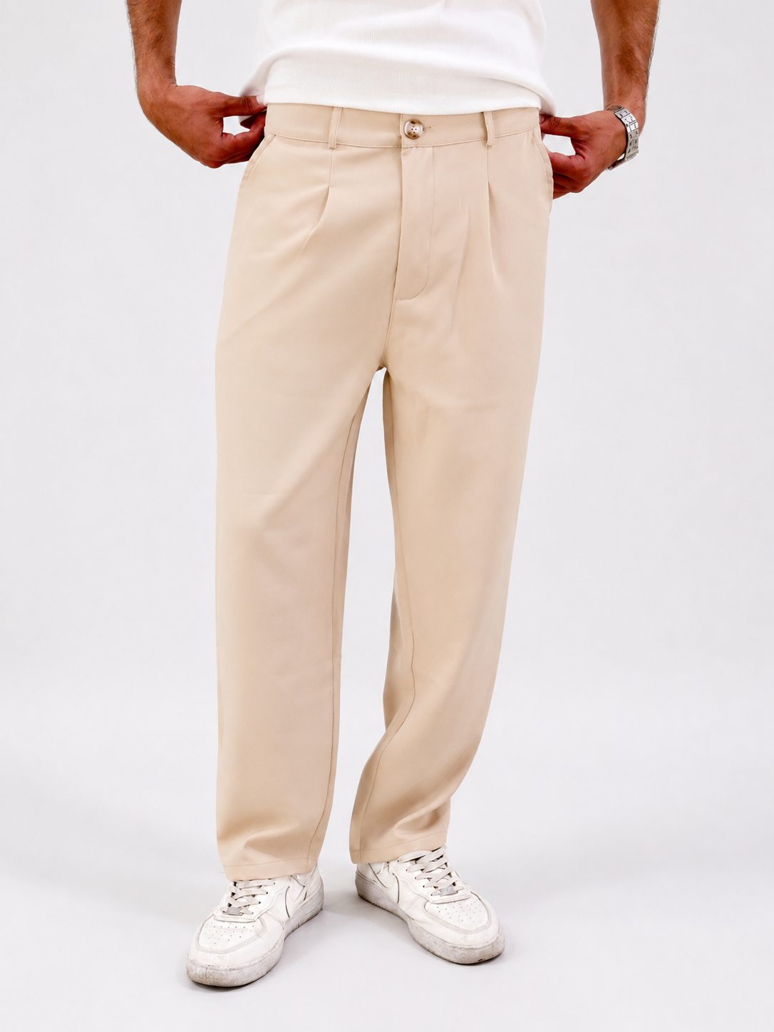 PLEATED WIDE_LEG TROUSERS