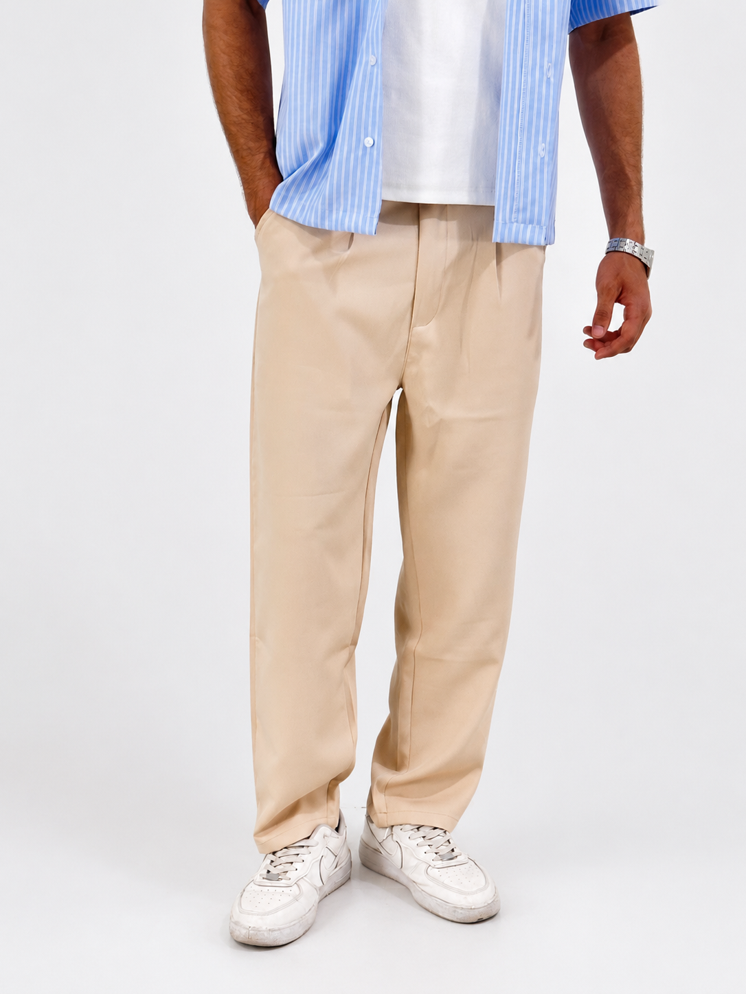 PLEATED WIDE_LEG TROUSERS