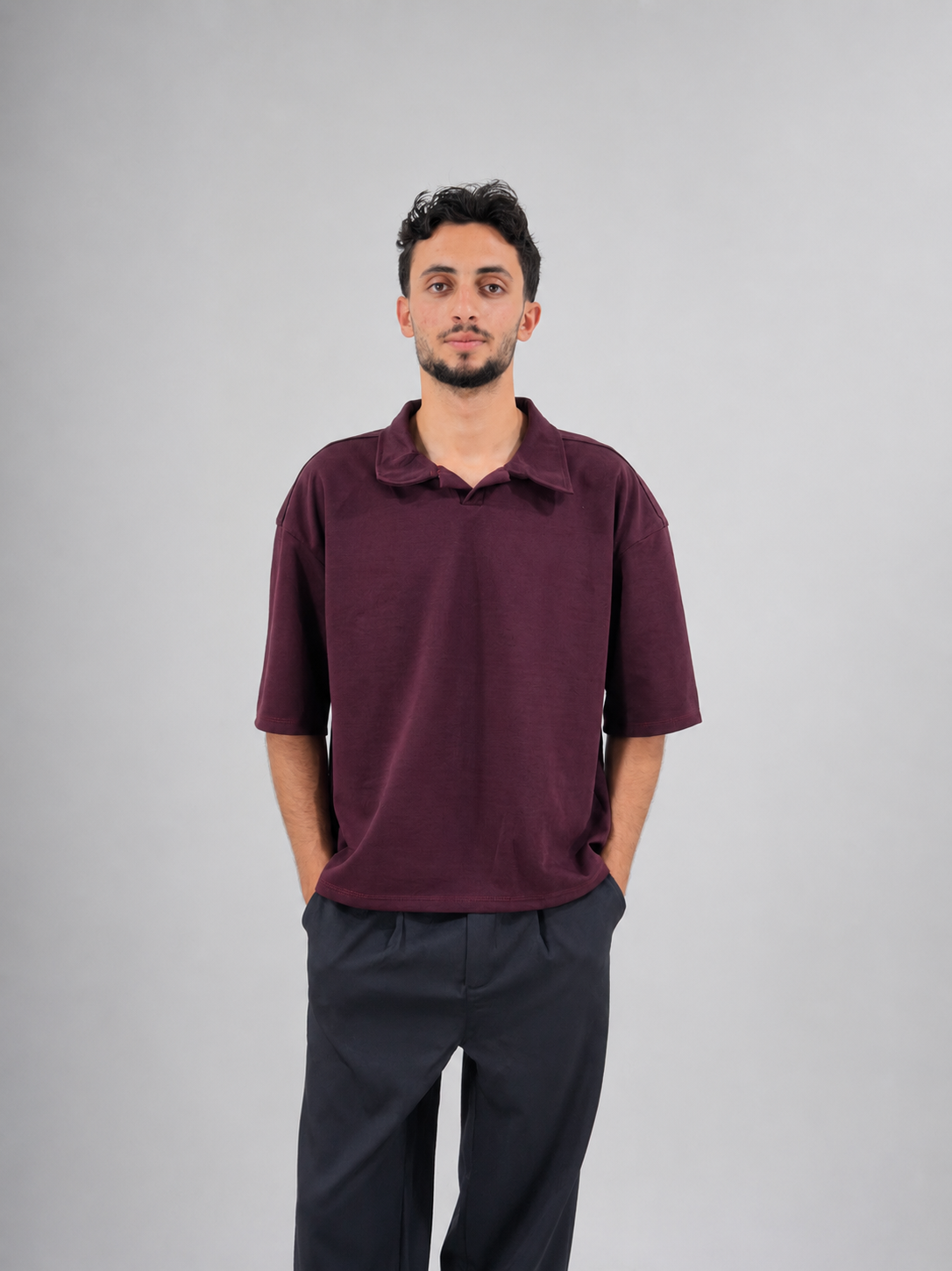 Burgundy Polo - Box Fit