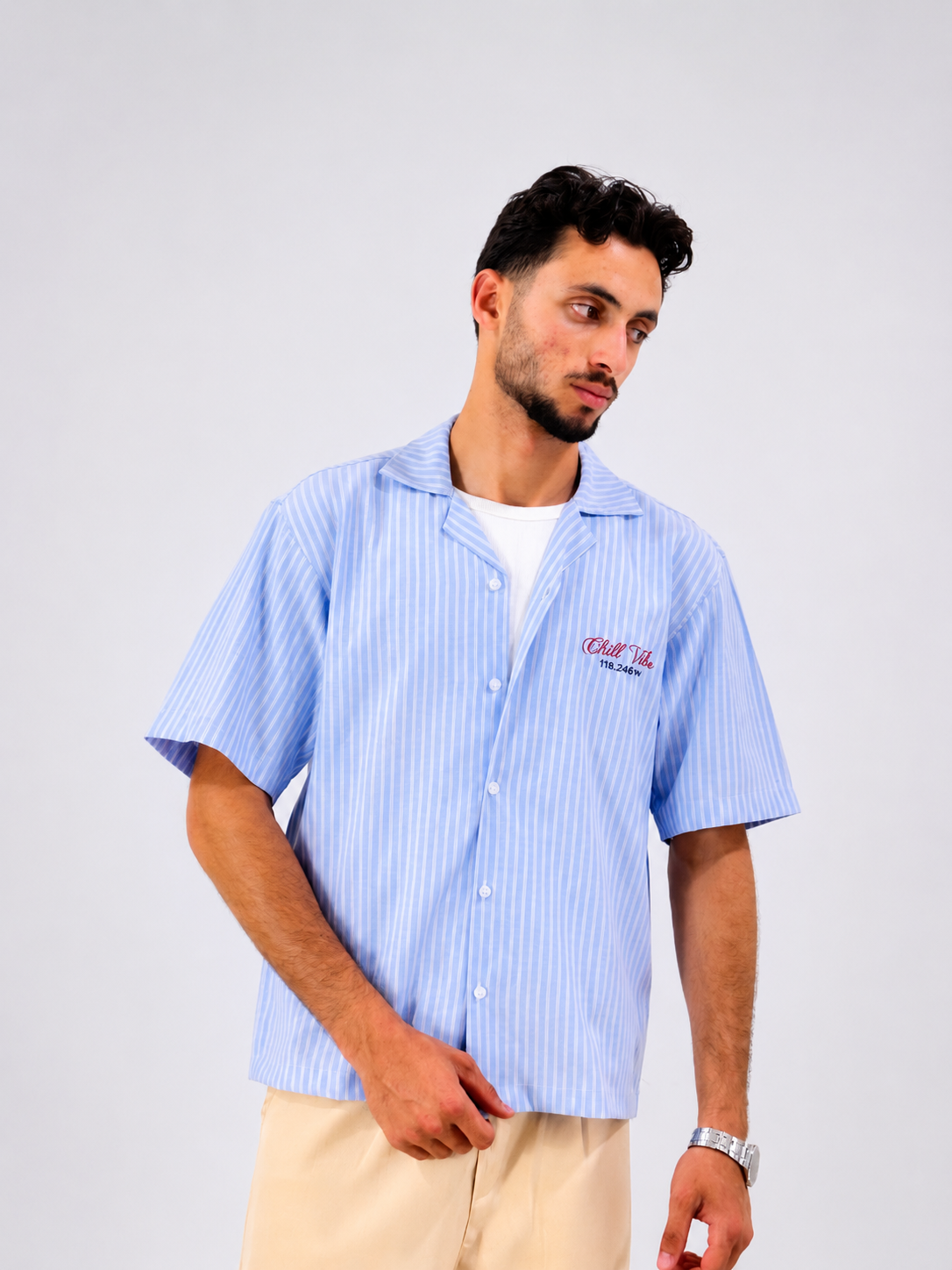 Striped Shirt Sky Blue