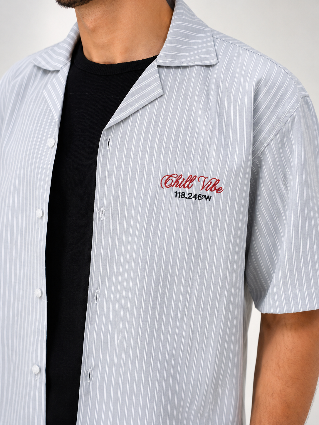 Striped Shirt Light Gray