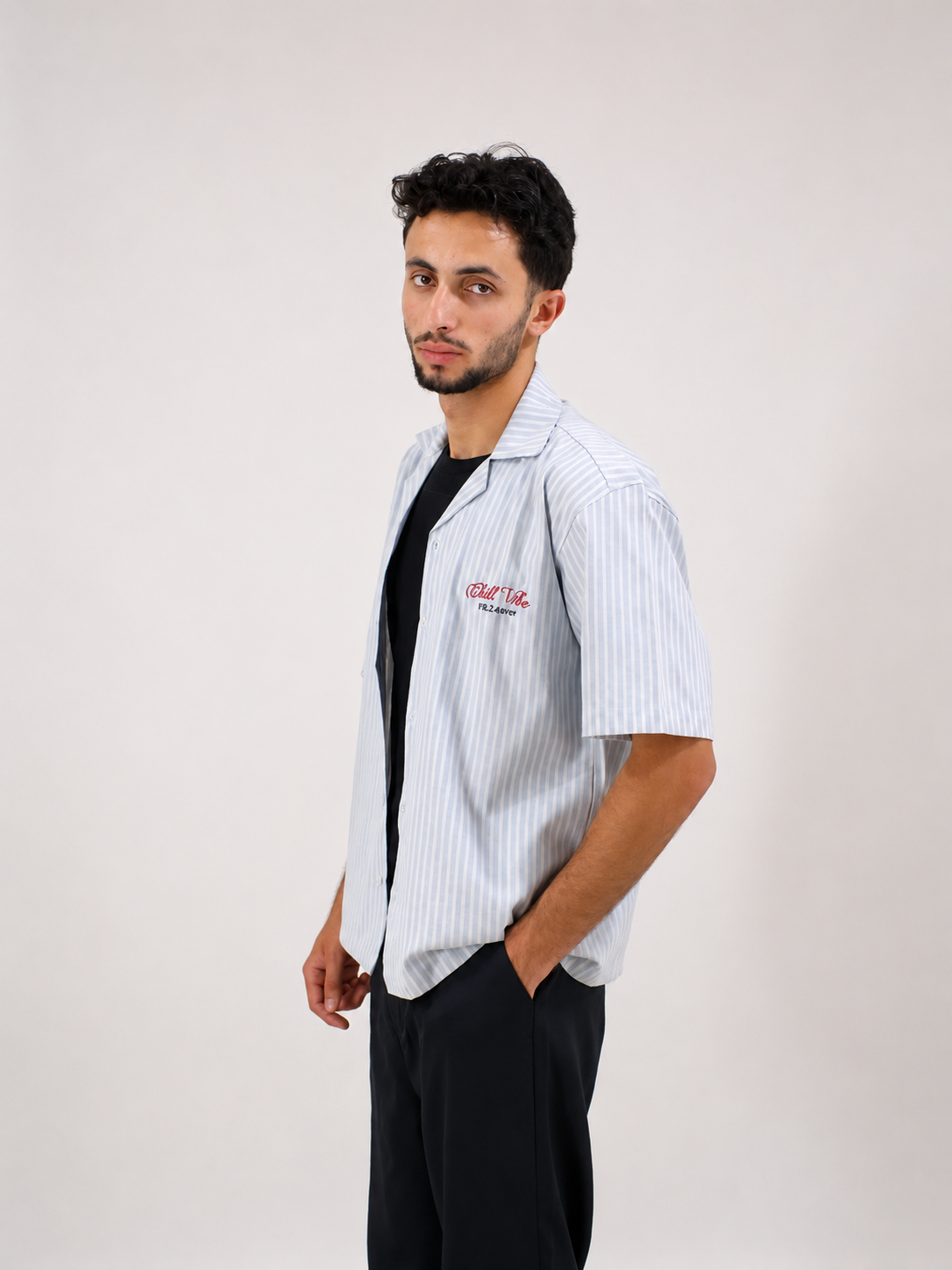 Striped Shirt Light Gray