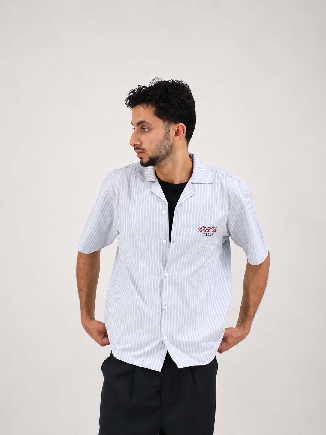 Striped Shirt Light Gray