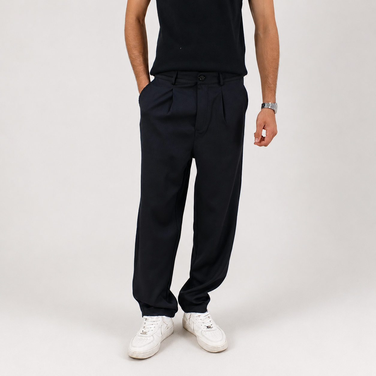 PLEATED WIDE_LEG TROUSERS