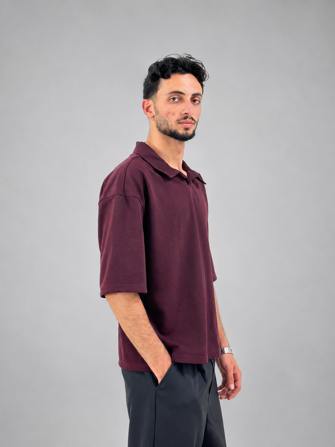 Burgundy Polo - Box Fit