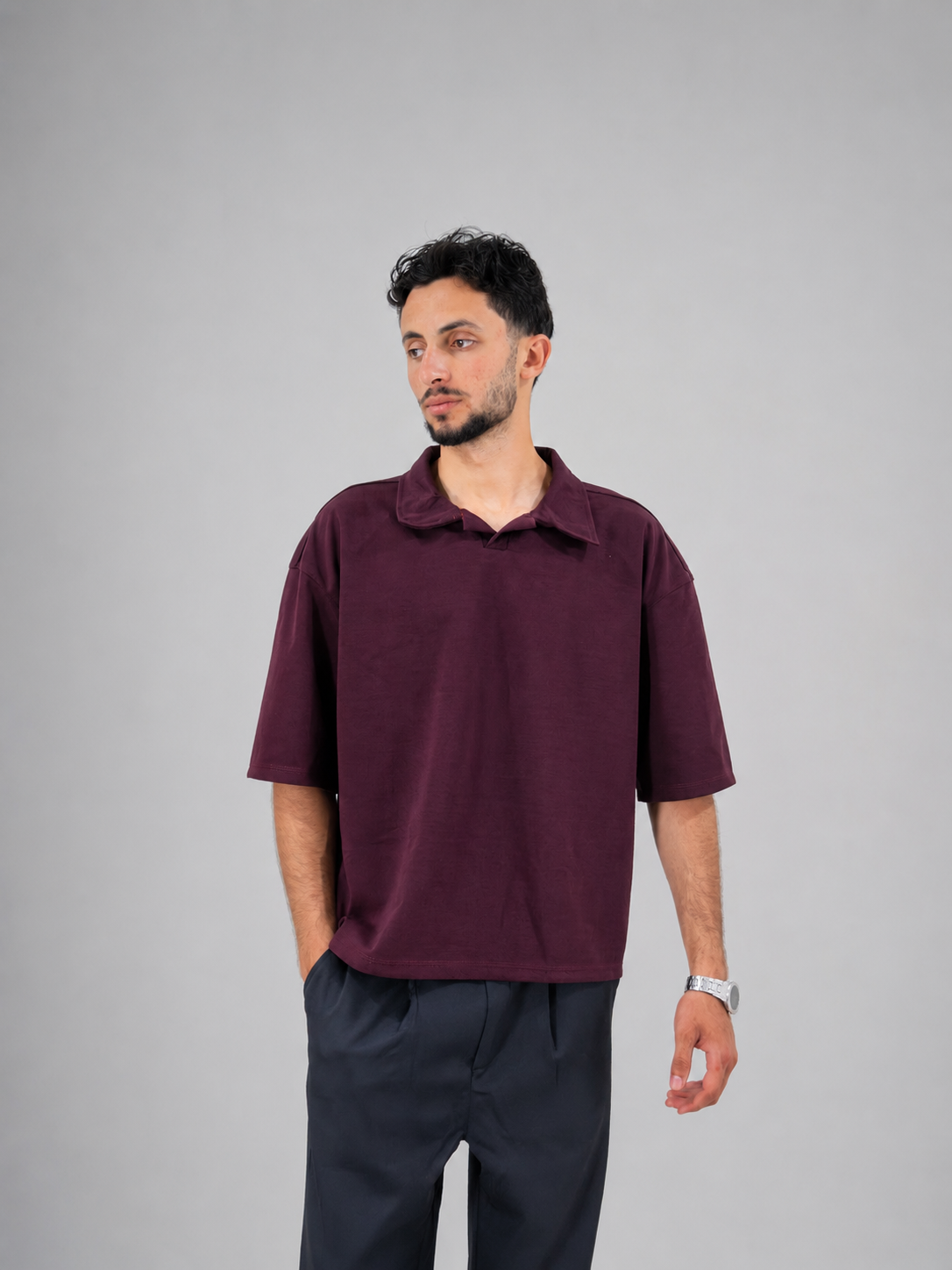 Burgundy Polo - Box Fit