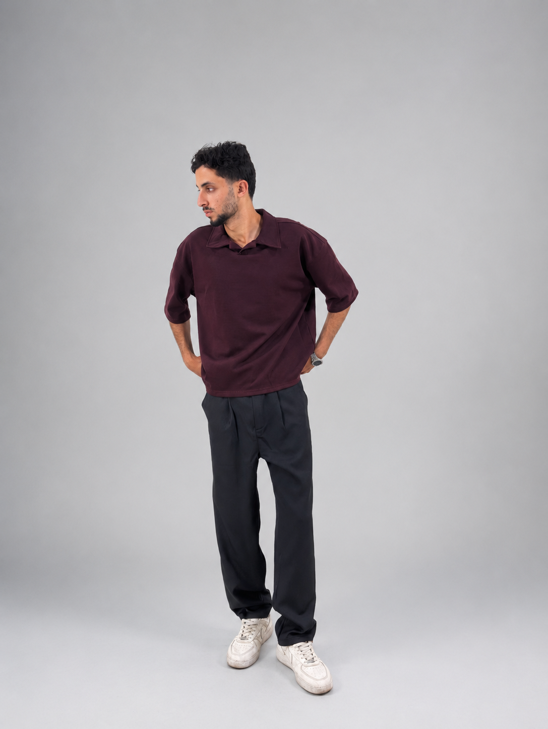 Burgundy Polo - Box Fit