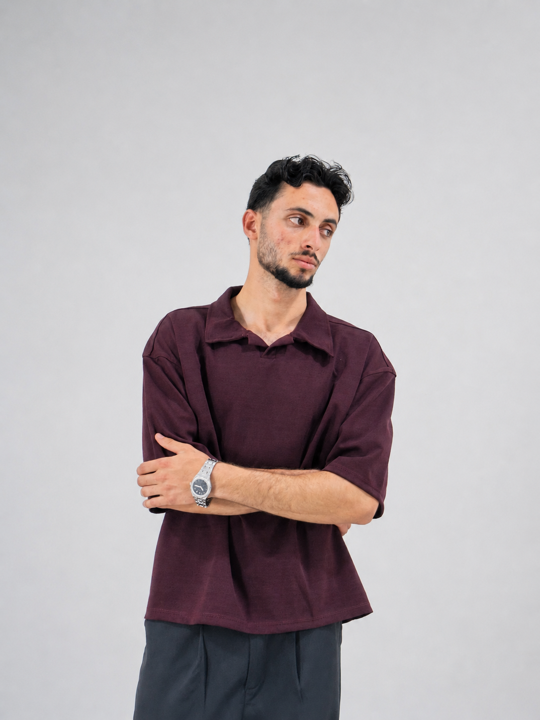 Burgundy Polo - Box Fit