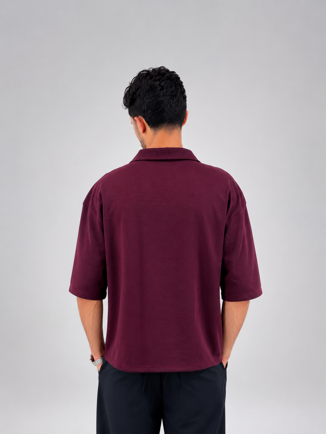 Burgundy Polo - Box Fit