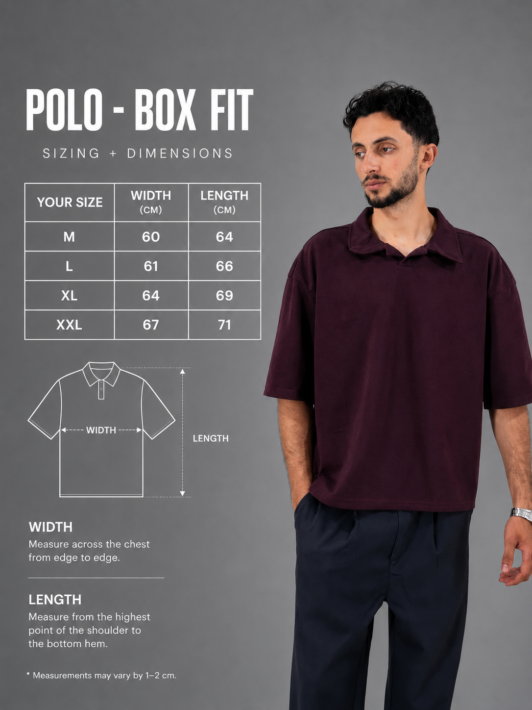Gray Polo - Box Fit